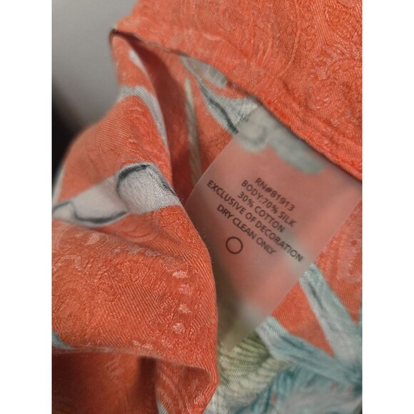 Womens Robert Graham Button Down Shirt Monkey Palms SS Silk Medium - Picture 6 of 7